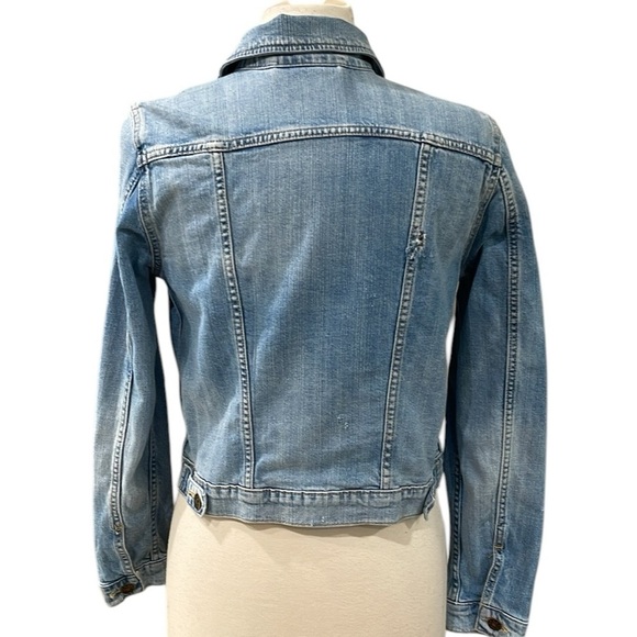 Levis 2015 Distressed Jean Jacket Production Sample SZ M Blue - Picture 3 of 5